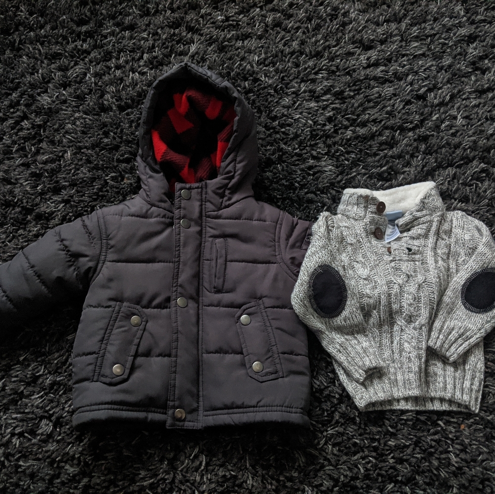 12 months Snow Jacket + Winter Sweater